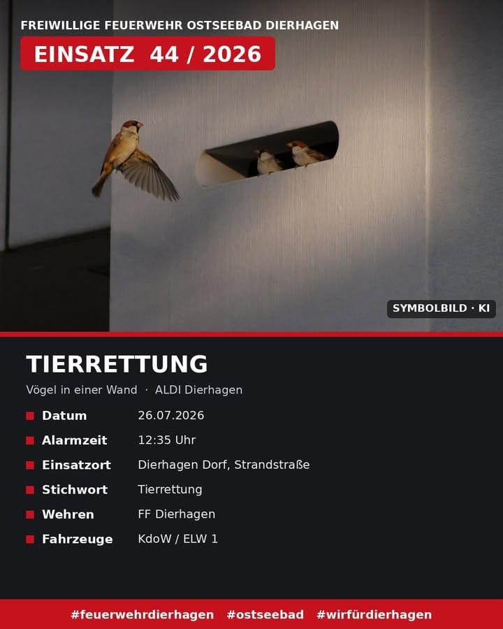 Tierrettung – Vögel in einer Gebäudewand