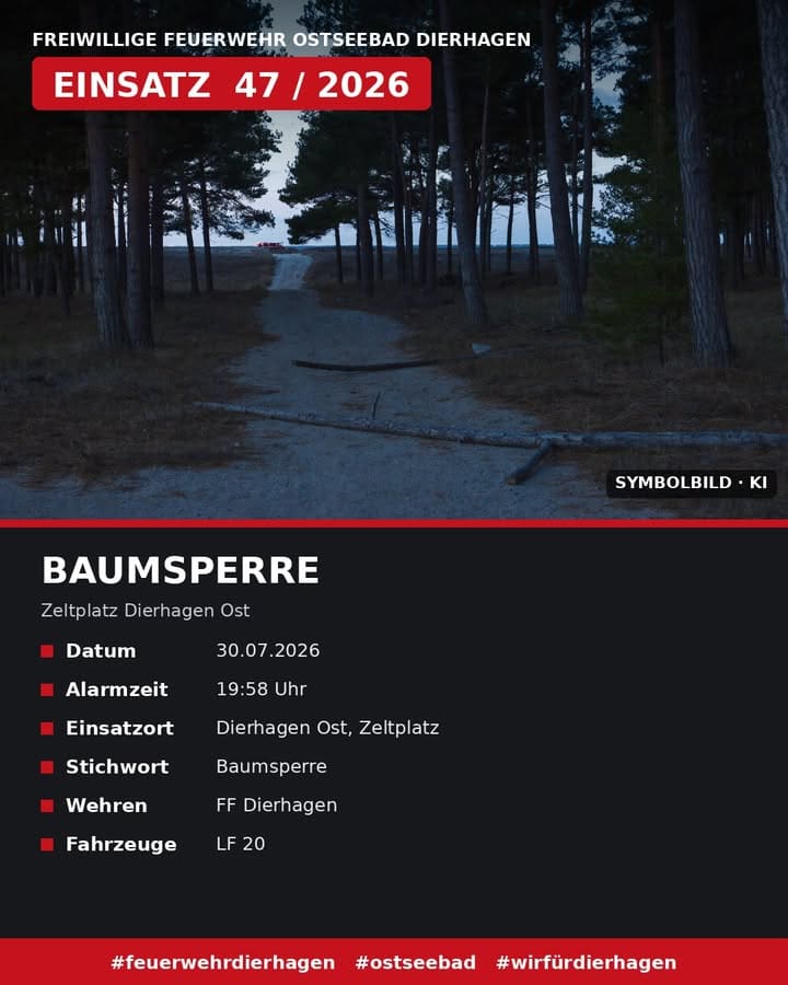 Baumsperre – Zeltplatz Dierhagen Ost