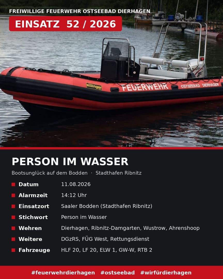 Person im Wasser – Bootsunglück auf dem Bodden