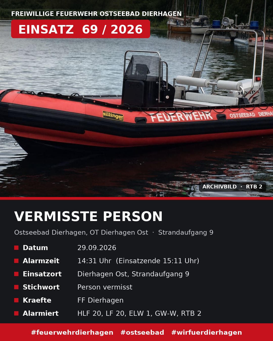 Vermisste Person – Dierhagen Ost